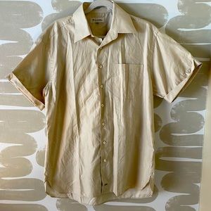Oversized cuffed short sleeve button up